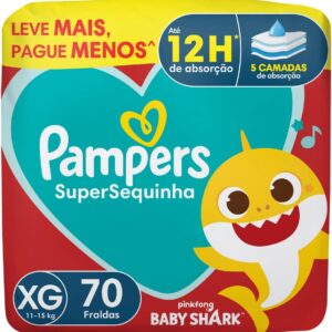 Fralda Pampers Supersequinha Tamanho XG 70 Unidades