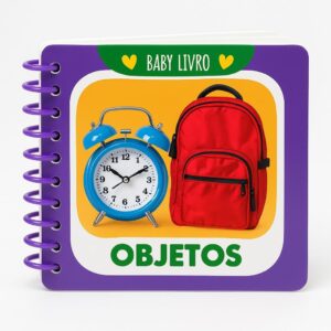 Mini Livros Ilustrado e Educativo Capa Dura para Crianças Tema Objetos Imagens Reais Vocabulário Infantil Presente para Crianças