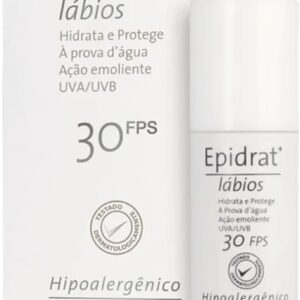 MANTECORP - Hidratante Labial Epidrat Lábios FPS 30 - Hidratação para Lábios Rssecados, Resistente à Água, Manteiga de Karité - Bastão 5,5g