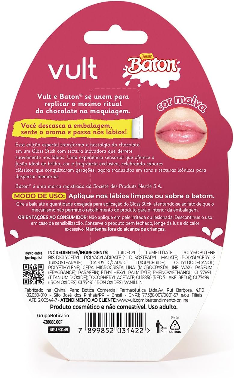 Vult & Baton Gloss Stick Malva Frutas Vermelhas 2g - Imagem 5