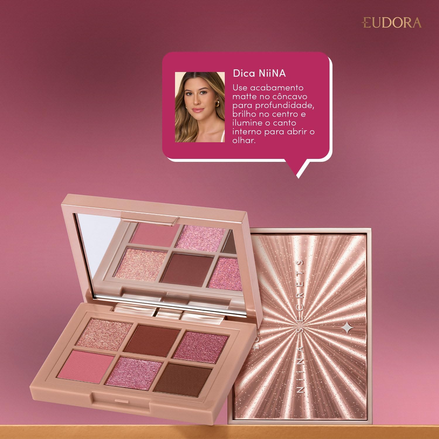 Eudora Niina Secrets Paleta de Cores para os Olhos Shine 5,4g - Imagem 4