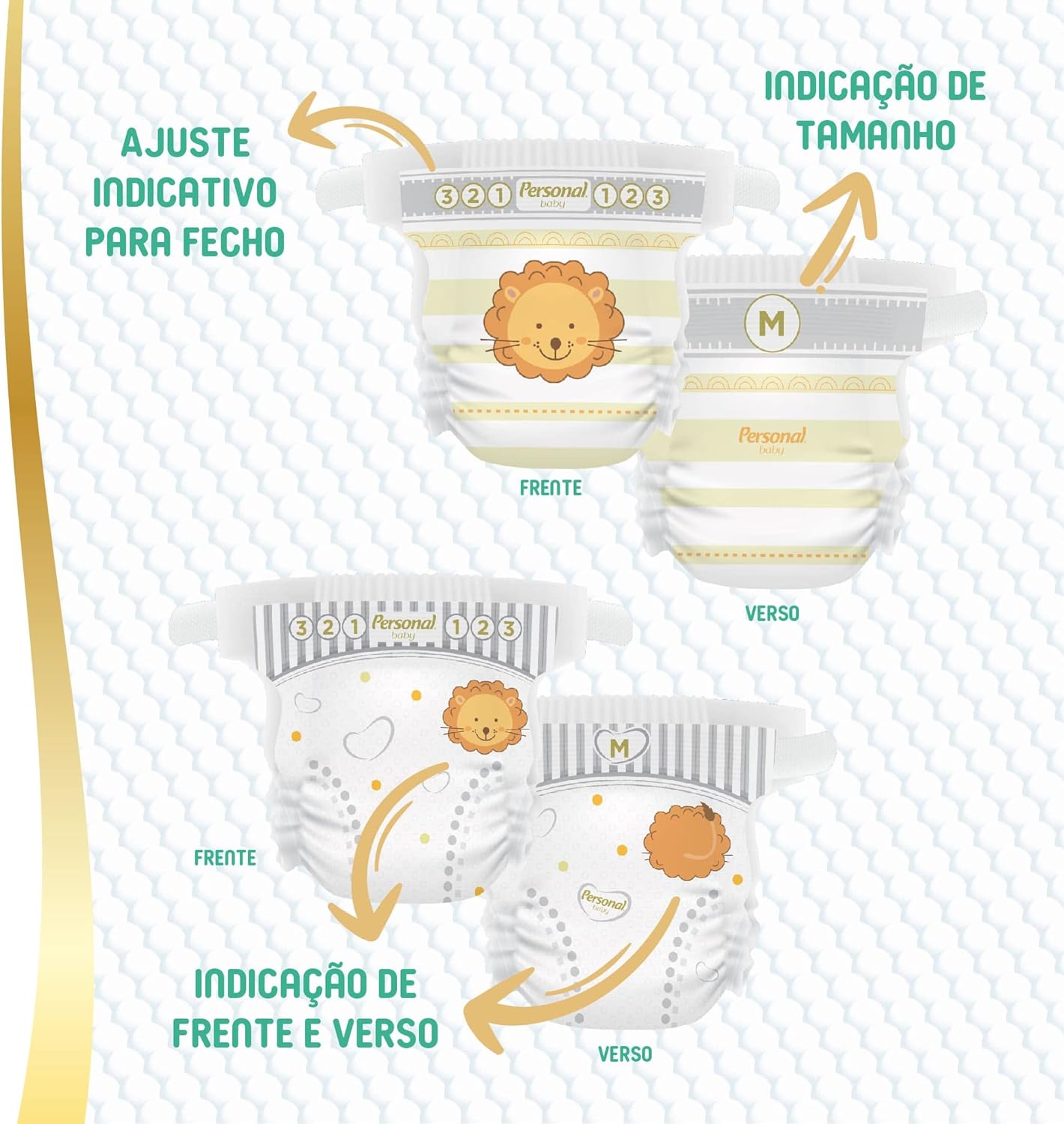 Personal Fralda Baby Premium Protection M, 62 Unidades - Imagem 4