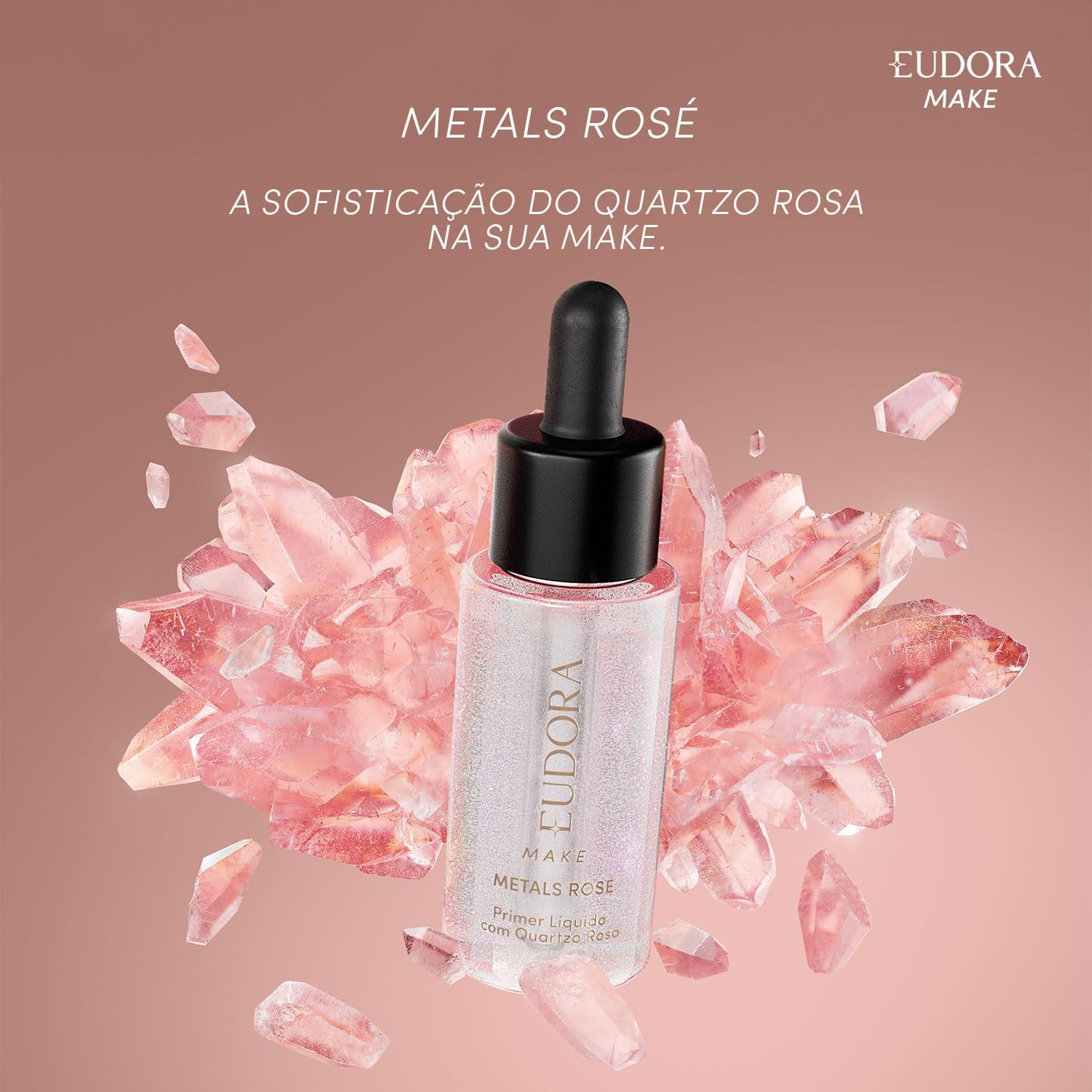 Eudora Make Primer Facial Líquido Metals Rosé 32ml - Imagem 5