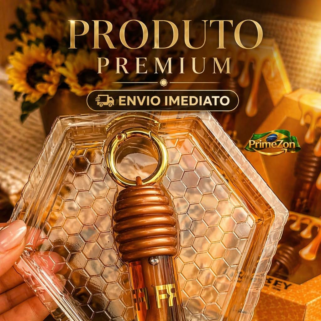 Gloss Labial Lip Honey com Aroma de Mel, Brilho Espelhado Intenso e Hidratação Profunda, Efeito Lábios Macios e Sedosos, Batom Líquido, Chaveiro Influencer Premium - Imagem 5