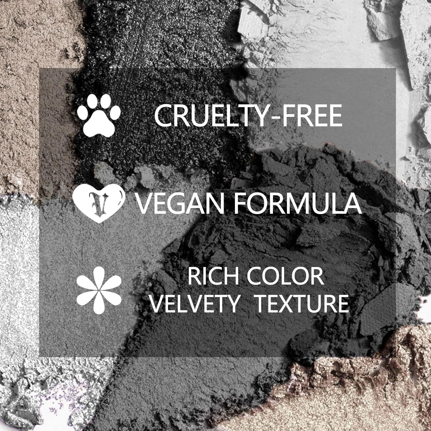 MAKI YIKA Black Grey Smoky Eyeshadow Palette, Matte Black White Gray Silver High Pigmented Smokey Eye Shadow, 9 Colors Long Lasting Shimmer Powder Makeup Palette For Goth Look (Black) - Imagem 6