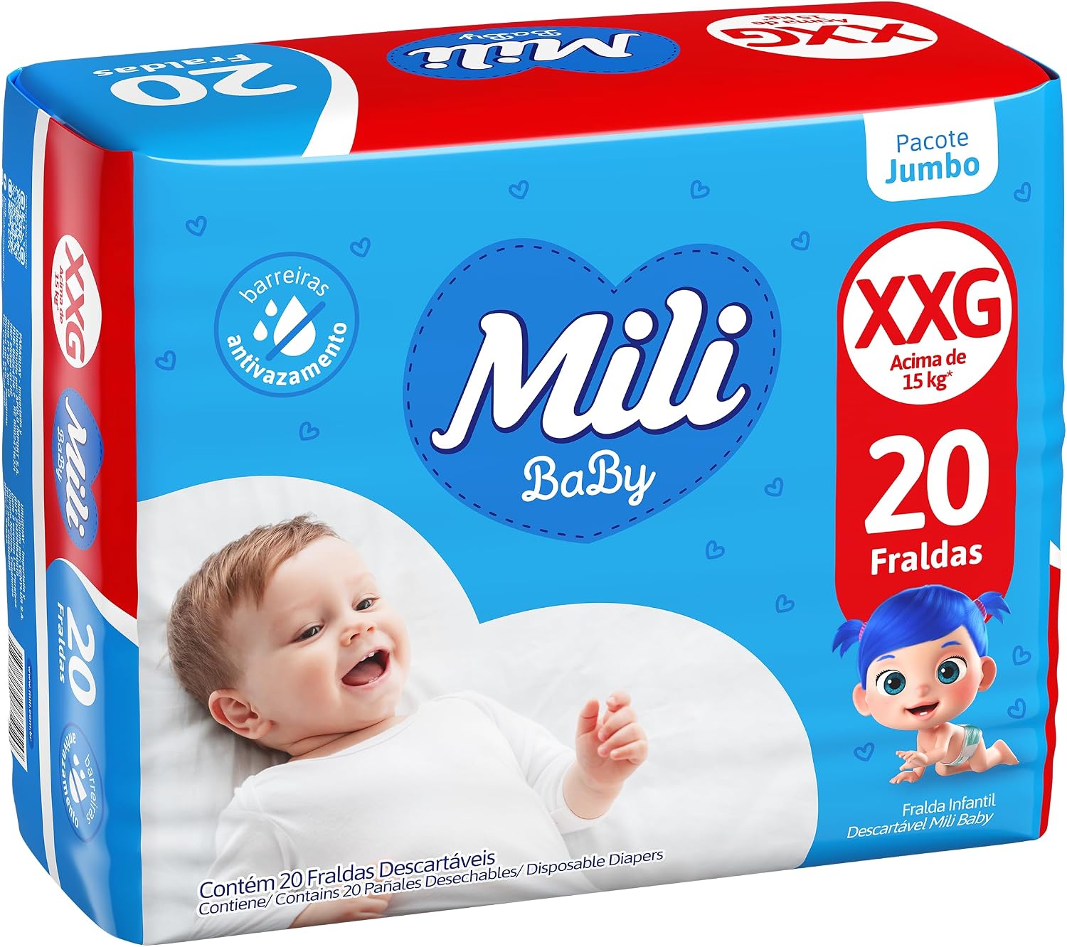 Mili Fralda Baby Jumbo Xxg - 20 Unidades - Imagem 4