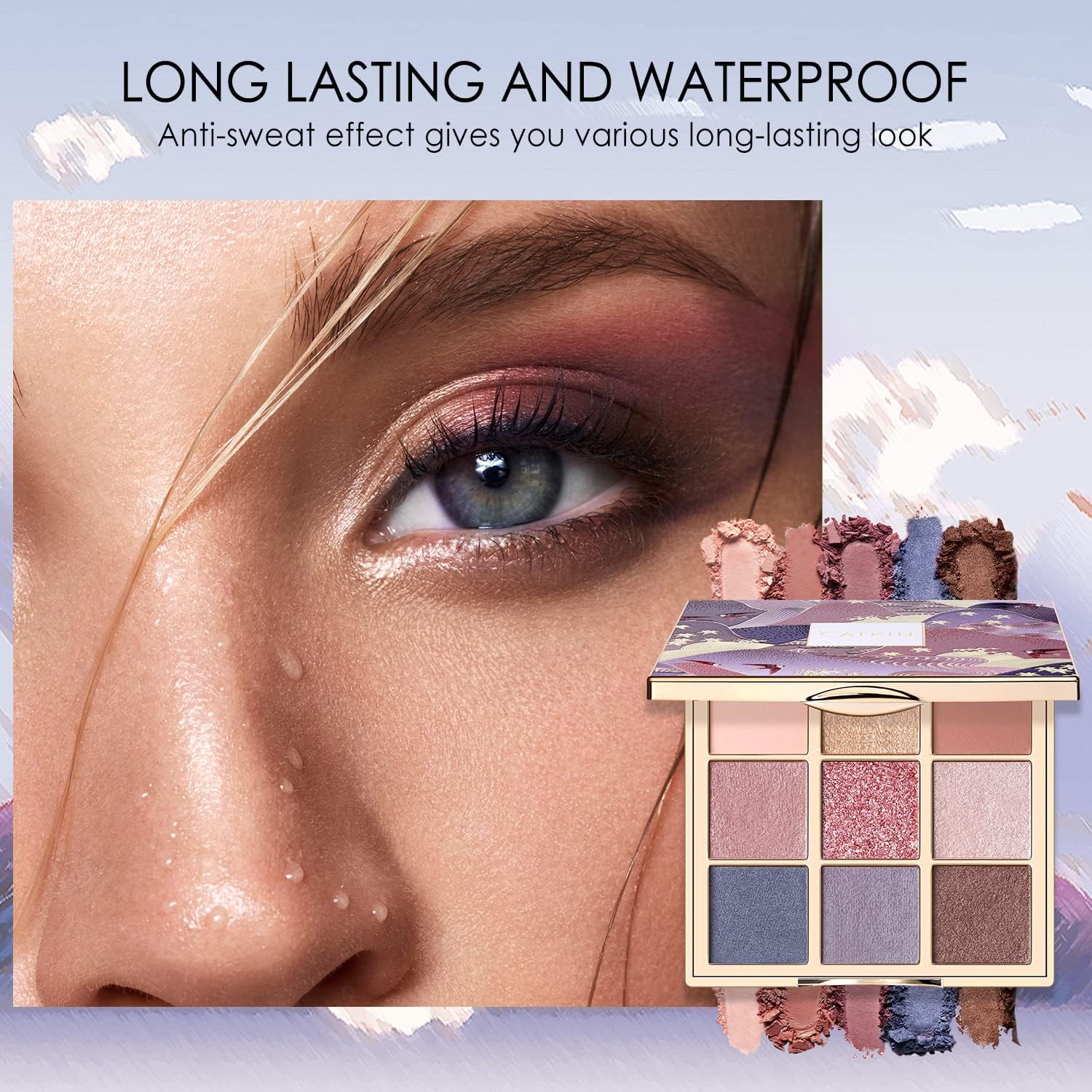 (C08 MORANDI) - CATKIN Eyeshadow Palette Makeup, Matte Shimmer 9 Colours, Highly Pigmented, Creamy Texture Natural Bronze Neutral Cosmetic Eye Shadows (C08 MORANDI) - Imagem 4