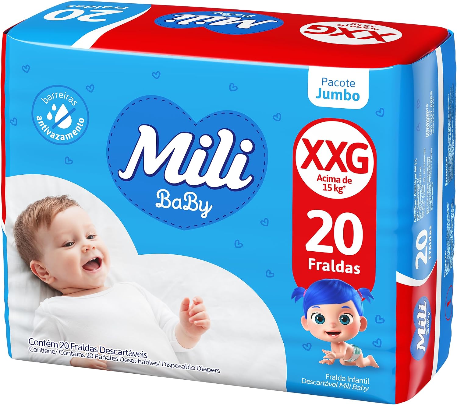 Mili Fralda Baby Jumbo Xxg - 20 Unidades - Imagem 3