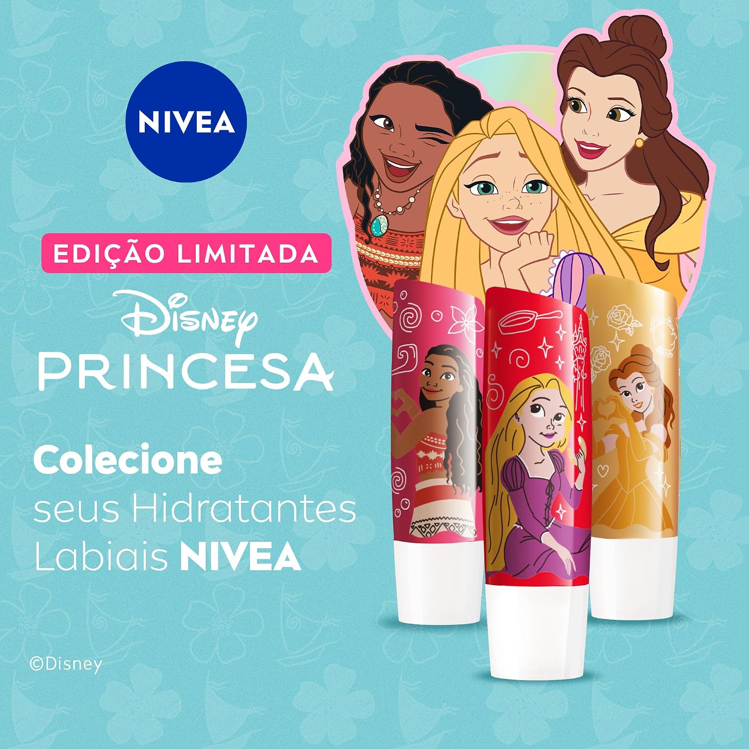 NIVEA Hidratante Labial Sorbet de Melancia Ed. Limitada Moana Disney® Princesa 4,8g, Hidratação Intensa 24h, Cor Suave, Brilho Delicado, Manteiga de Karité - Imagem 7