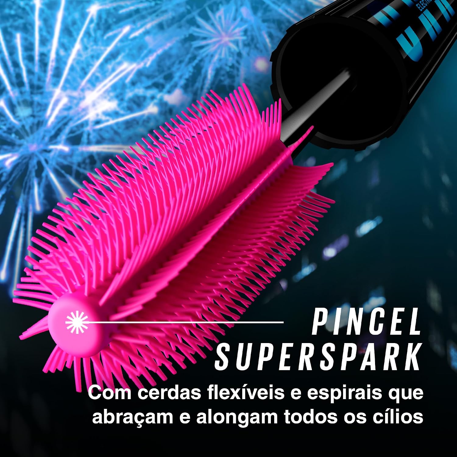 Maybelline Lash Sensational Firework Máscara de Cílios à Prova d'Água Efeito Cílios Postiços e Alongamento Fio a Fio Longa Duração Cor Electroblack 7,2ml - Imagem 5