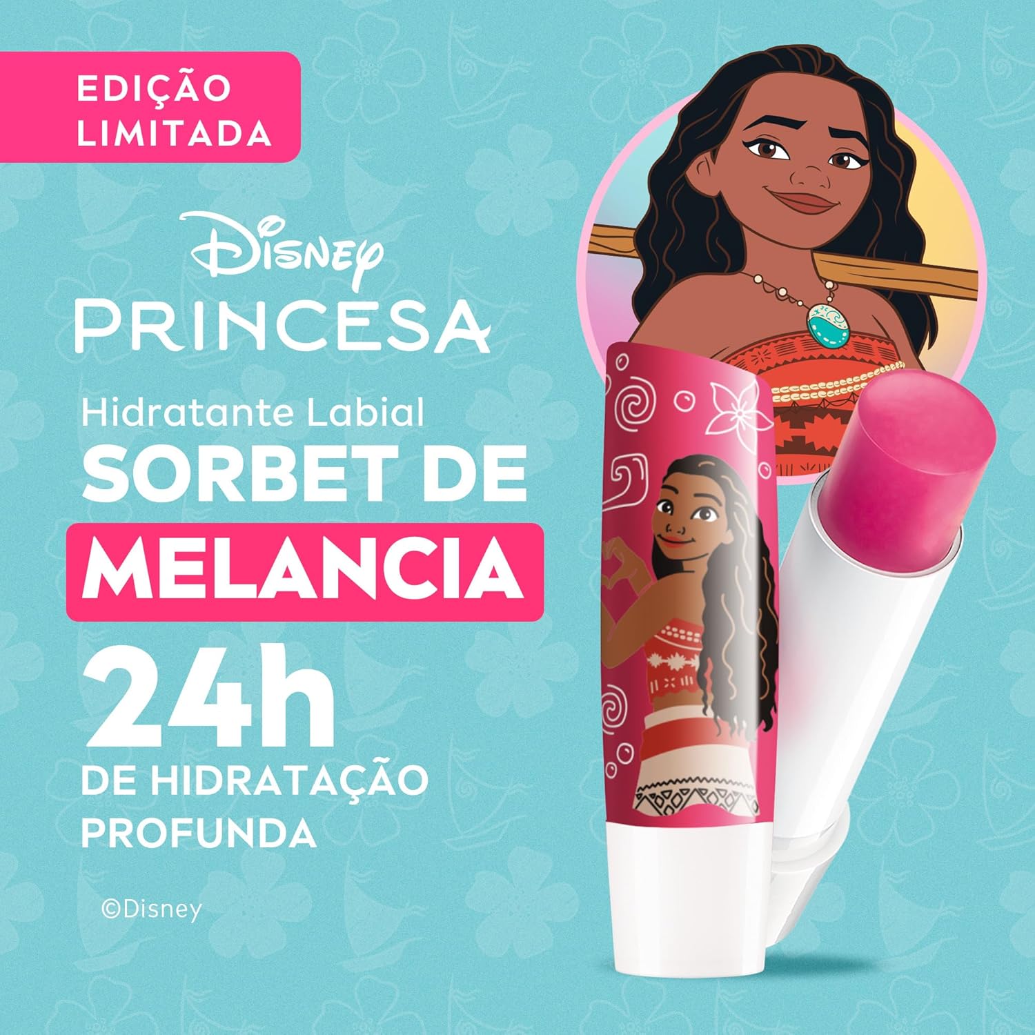 NIVEA Hidratante Labial Sorbet de Melancia Ed. Limitada Moana Disney® Princesa 4,8g, Hidratação Intensa 24h, Cor Suave, Brilho Delicado, Manteiga de Karité - Imagem 2