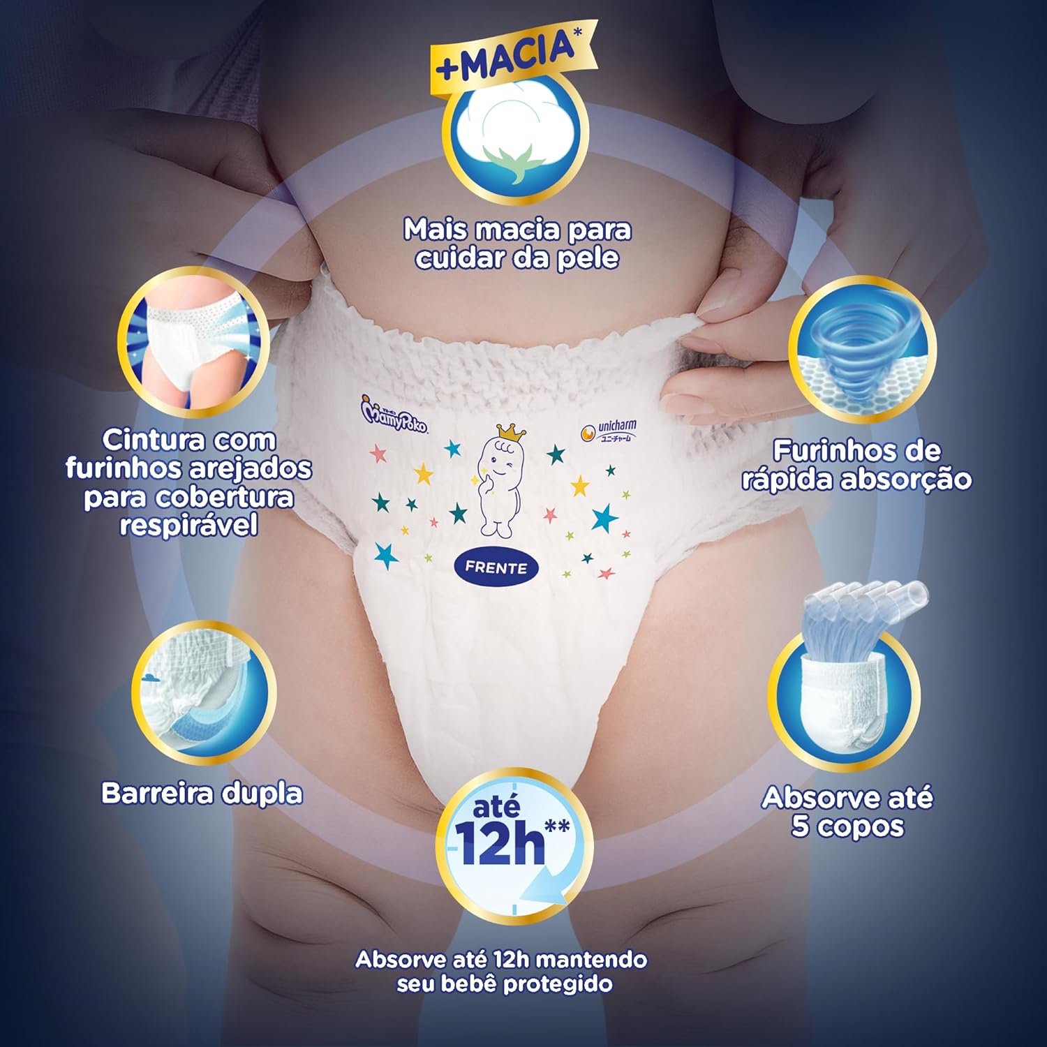 MamyPoko Fralda-Calça Premium Seca P 46 Unidades - Imagem 7