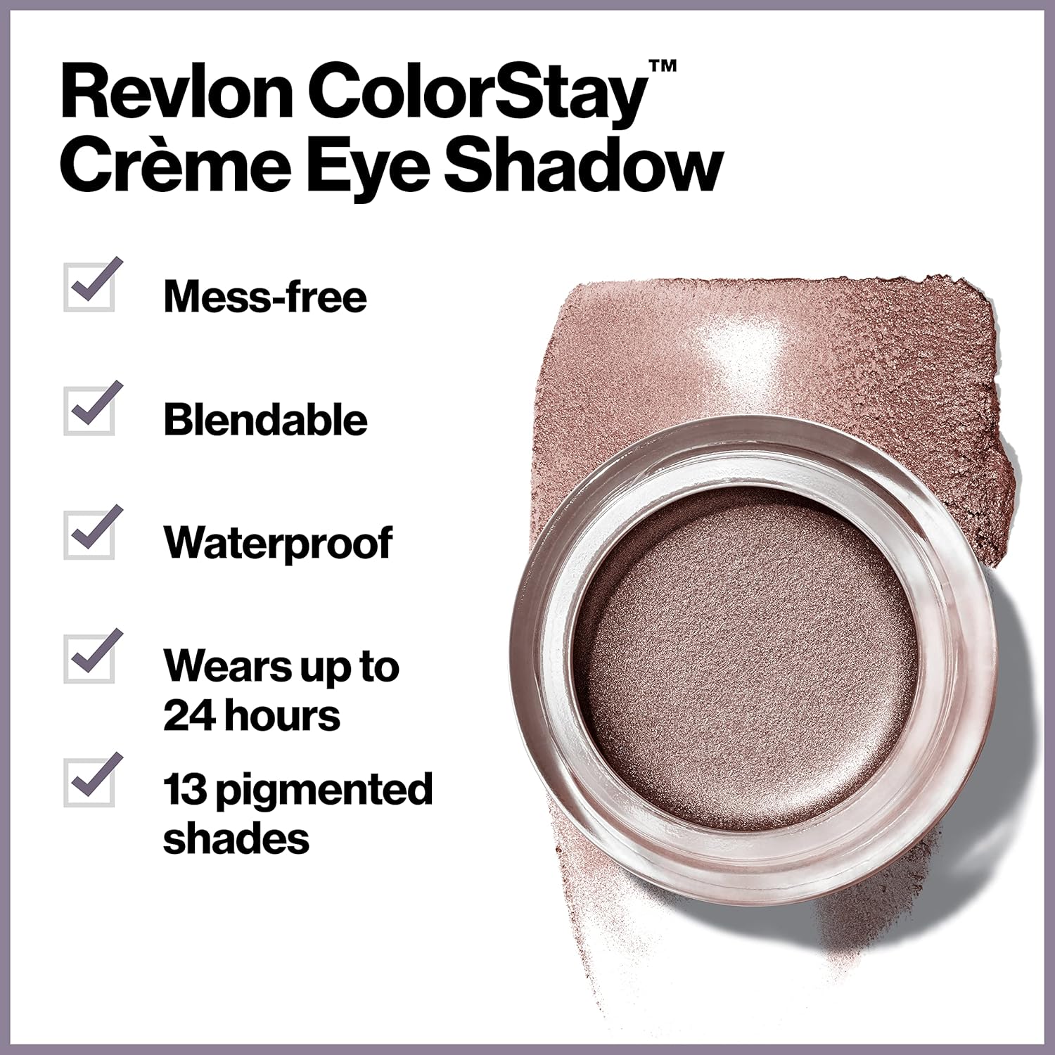Crème Eyeshadow by Revlon, ColorStay 24 Hour Eye Makeup, Highly Pigmented Cream Formula in Blendable Matte & Shimmer Finishes, 710 Caramel, 0.18 Oz - Imagem 5