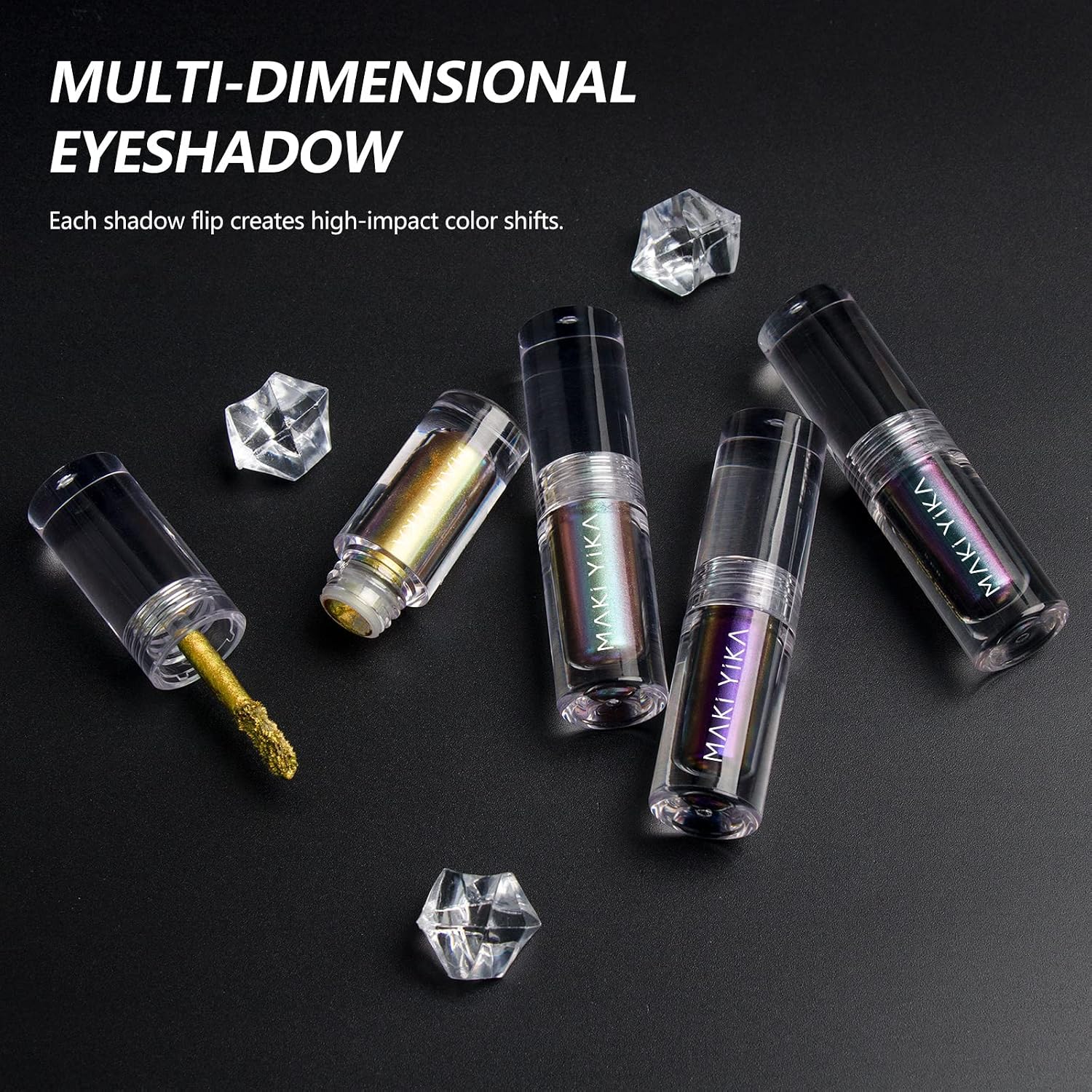 MAKI YIKA Liquid Glitter Eyeshadow, 3 Colors Chameleon Eyeshadow Color Shifting, Multichrome Eye Shadow High Pigmented, Long Lasting and Smudge Proof (#1+#3+#6) - Imagem 8