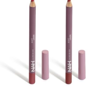 Combo Lápis Contorno Labial Soft Liner By Nah Cardoso: Rosa Bold 1,1g + Marrom Brave 1,1g