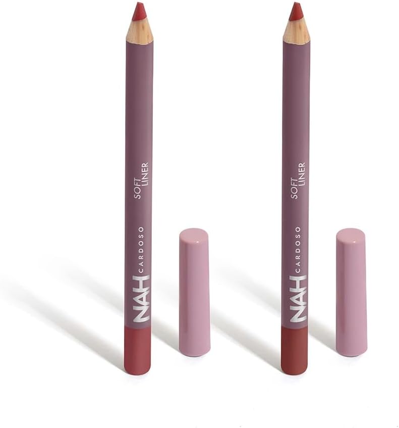 Combo Lápis Contorno Labial Soft Liner By Nah Cardoso: Rosa Bold 1,1g + Marrom Brave 1,1g