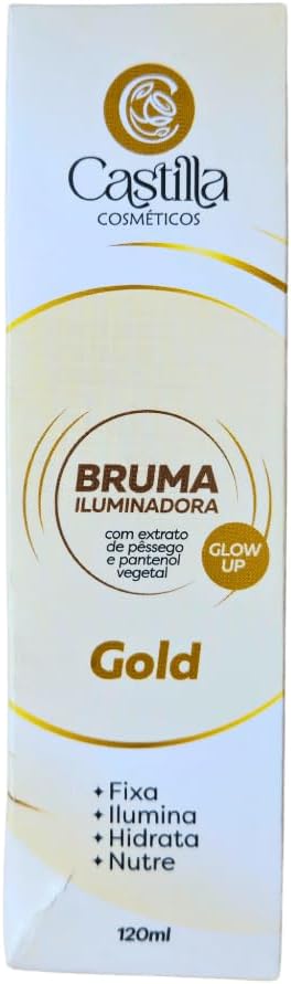 Bruma Iluminadora Gold Castilla 120mL – Fixa, Hidrata e Ilumina com Extrato de Pêssego e Pantenol - Imagem 3