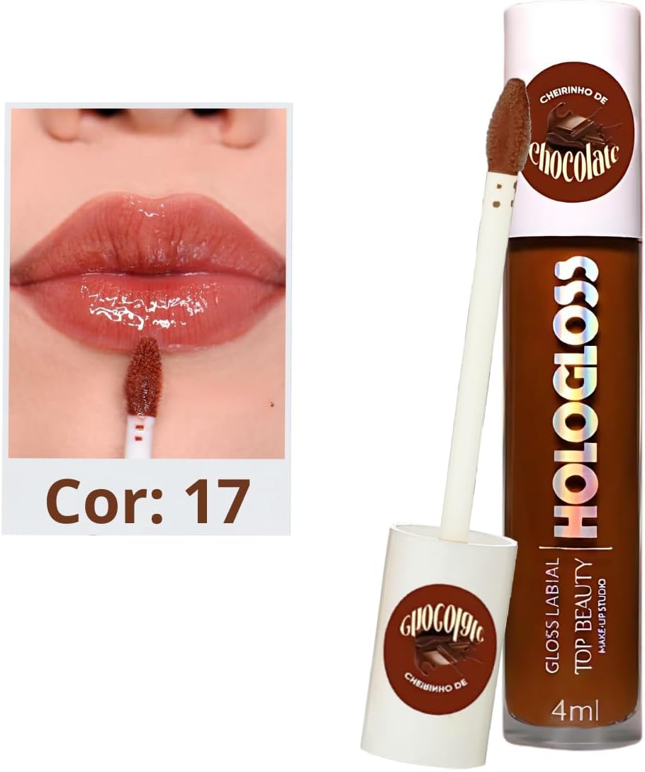 Gloss Labial Hologloss Chocolate, Cor 17- Top Beauty - Imagem 3