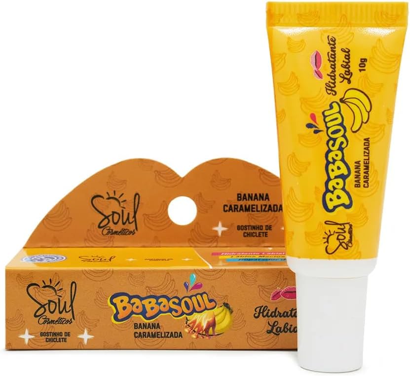 Hidratante Labial Babasoul Banana Caramelizada 10g - Soul Cosméticos: Cuidado Labial com Aroma Delicioso