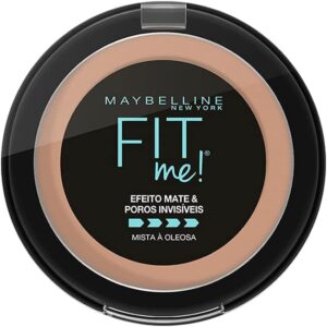 Maybelline New York Pó Compacto Fit Me Efeito Mate e Poros Invisíveis Médio Rosado R05, 100% matte, controla o brilho, sela a maquiagem, disfarça poros e dura até 12 horas