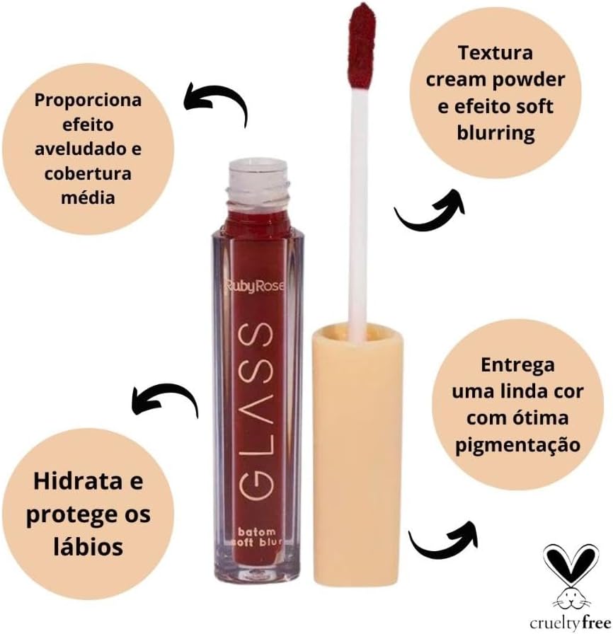 RubyRose GLASS HB579-8 BATOM LIQUIDO SOFT BLUR BG08 - Imagem 2