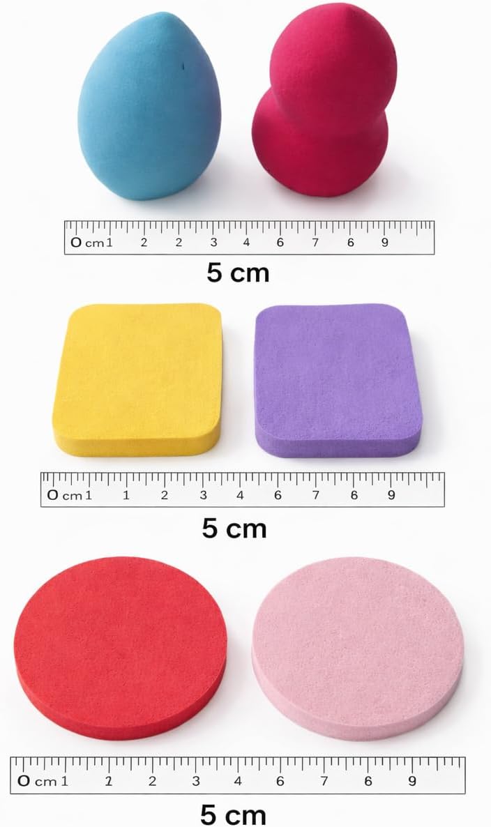 Kit 6 Esponjas de Maquiagem Formatos Variados Beauty Blender Coloridas - Imagem 3