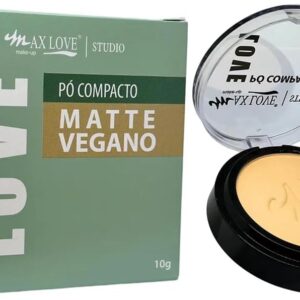 Pó Compacto Matte Max Love - Vegano, Oil Control Longa Duração, Base em Pó Facial 11g - Cor 41