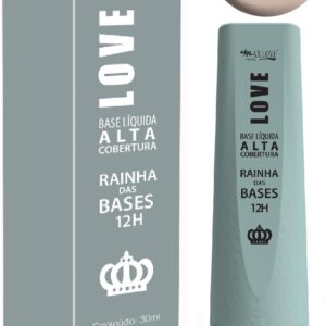 Base Líquida Alta Cobertura Max Love - Rainha Das Bases, 12 Horas, Longa Duração, Efeito Matte, Maquiagem Profissional, Cor 600