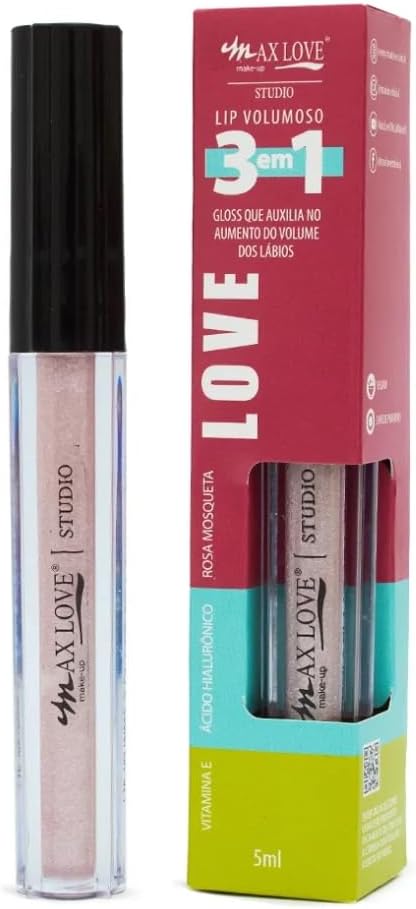 Gloss Labial Max Love Lip Volumoso 3 em 1 Cor 313 - Brilho Intenso, Hidratação e Volume Extra