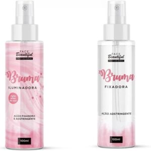 Kit 02 Bruma Fixadora e Iluminadora Pele Longa Duração Face Beautiful 100ml