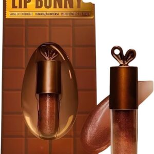 Lip Bunny Gloss Labial de Chocolate, Acabamento Brilhante, Hidratante Gloss Labial, Batons, Lápis Labial, Brilho labial Chocolate