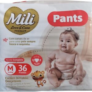 Love & Care Pants Premium, Fraldas Descartáveis Tamanho M, 36 Unidades, para Bebês de 5 a 9,5 kg