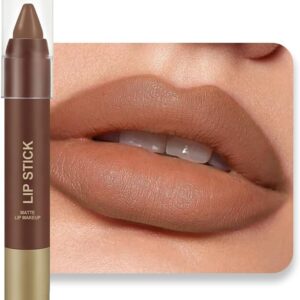 BINGBRUSH Combo de delineador labial e batom 2 em 1, lápis labial à prova d'água de longa duração, à prova de manchas, maquiagem feminina pigmentada Hign (01#Morning Latte)