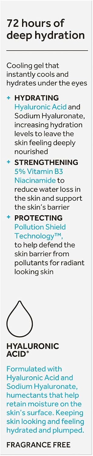 No7 HydraLuminous+ Gel refrescante sob os olhos - Gel hidratante para os olhos para suavizar a secagem, linhas finas com ácido hialurônico e vitamina B3 niacinamida - revela uma pele visivelmente mais - Imagem 7