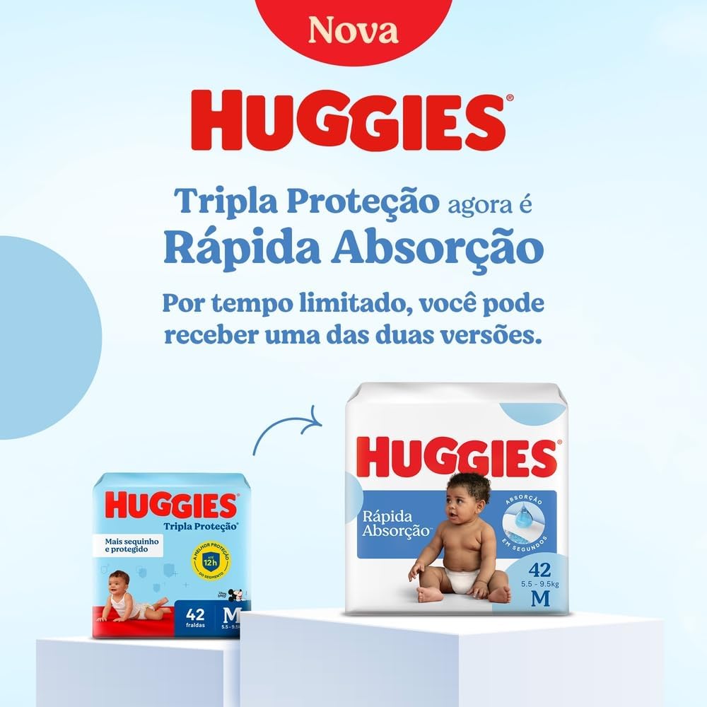 Huggies Fralda Descartável Rápida Absorção XG - 66 Un (embalagem pode variar) - Imagem 2
