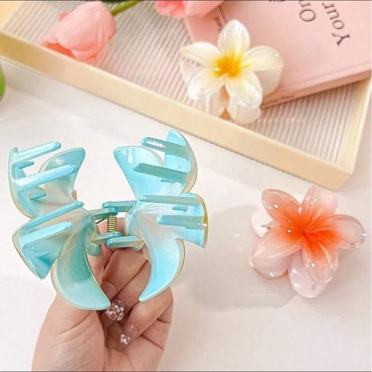 Esponja De Maquiagem Quarteto De Esponjas Gota Blend Mini Powder E Powder Puff Para Acabamento + Piranha Prendedor De Flor Grande (Rosa Claro) - Imagem 8