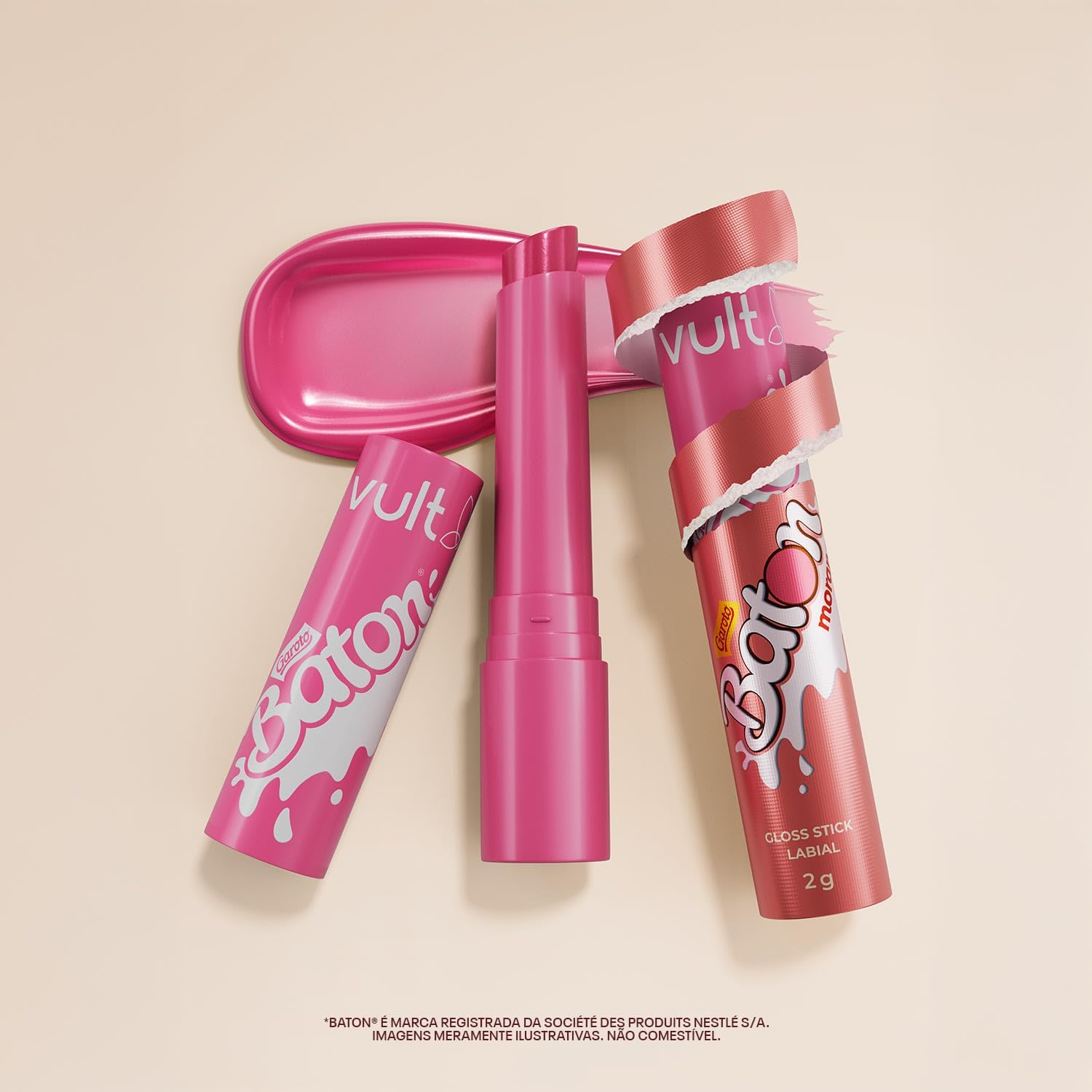 Vult e Baton Gloss Stick Rosa 2g - Imagem 3
