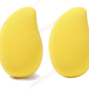 2 UNIDADES Esponja de Maquiagem em Formato de Gota, mango, manga, Amarelo, para Aplicação de Base