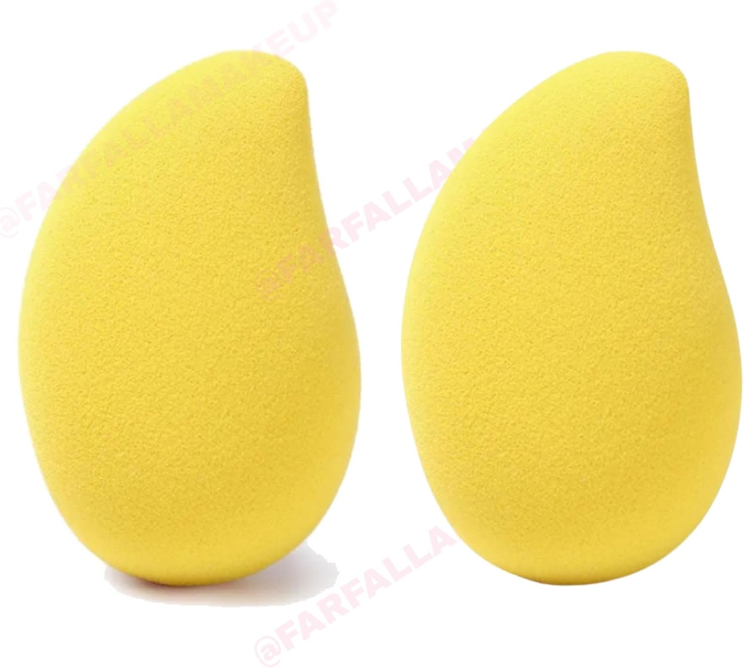 2 UNIDADES Esponja de Maquiagem em Formato de Gota, mango, manga, Amarelo, para Aplicação de Base