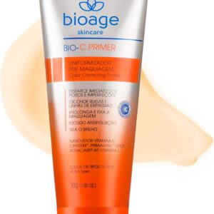 Bioage Bio-C Primer Facial Uniformizador 30g - Primer Pré-Maquiagem Efeito Matte Desmaquilante Fixador com Vitamina C Escudo Antipoluição