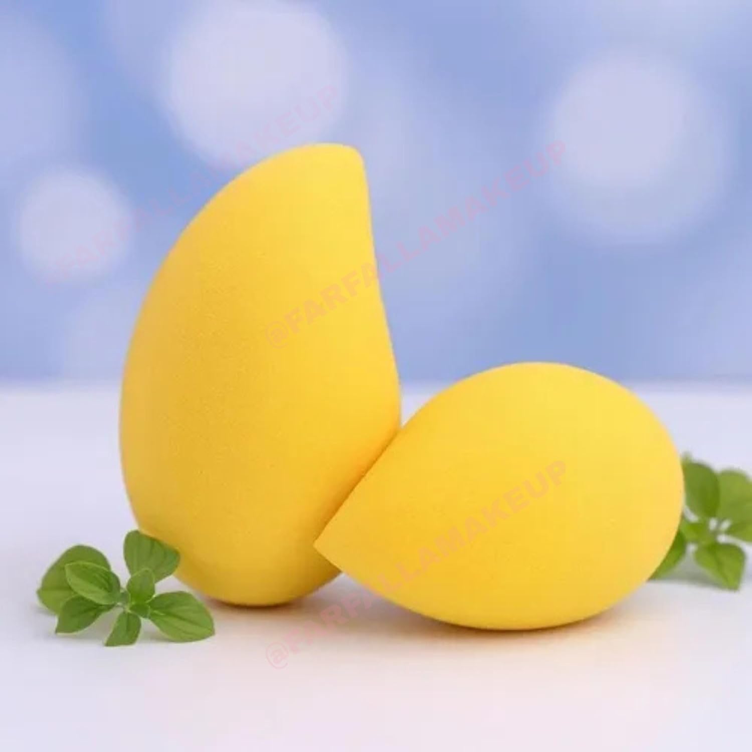 2 UNIDADES Esponja de Maquiagem em Formato de Gota, mango, manga, Amarelo, para Aplicação de Base - Imagem 7