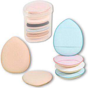 Kit com 6 Mini Esponjas de Maquiagem para Base, Corretivo, Pó, Formato Gota, Ideal para Contorno e Áreas de Difícil Acesso, Toque Suave e Macio