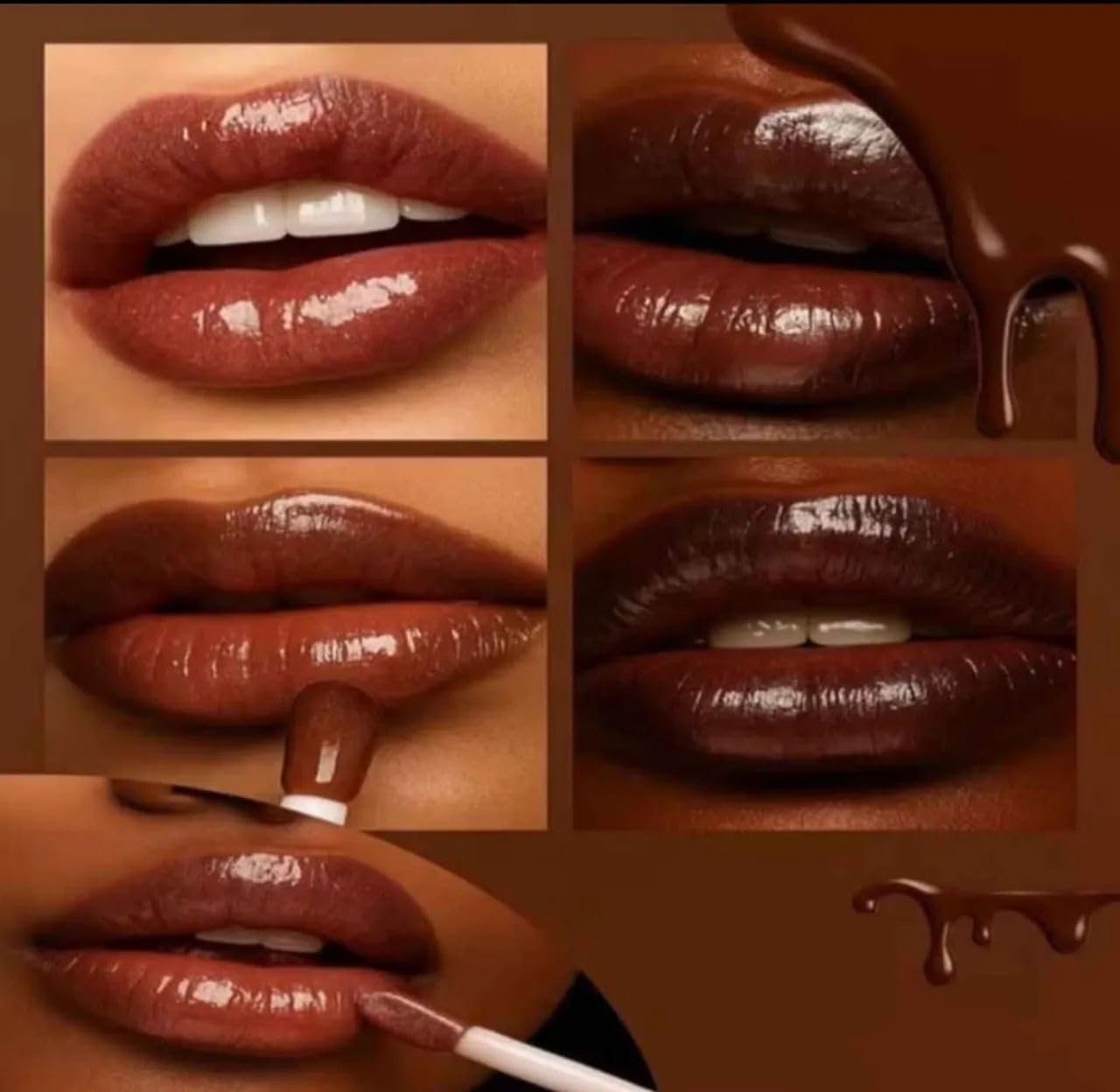 Lip Bunny Gloss Labial de Chocolate, Acabamento Brilhante, Hidratante Gloss Labial, Batons, Lápis Labial, Brilho labial Chocolate - Imagem 5