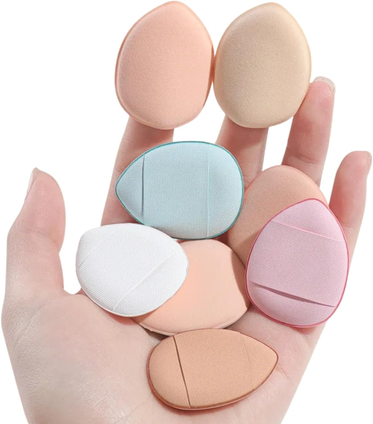 Kit com 6 Mini Esponjas de Maquiagem para Base, Corretivo, Pó, Formato Gota, Ideal para Contorno e Áreas de Difícil Acesso, Toque Suave e Macio - Imagem 4