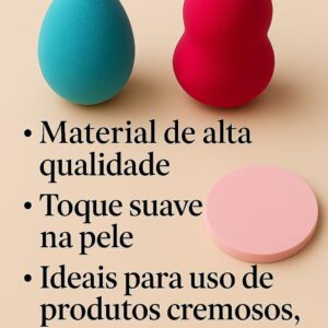 Kit 6 Esponjas de Maquiagem Formatos Variados Beauty Blender Coloridas