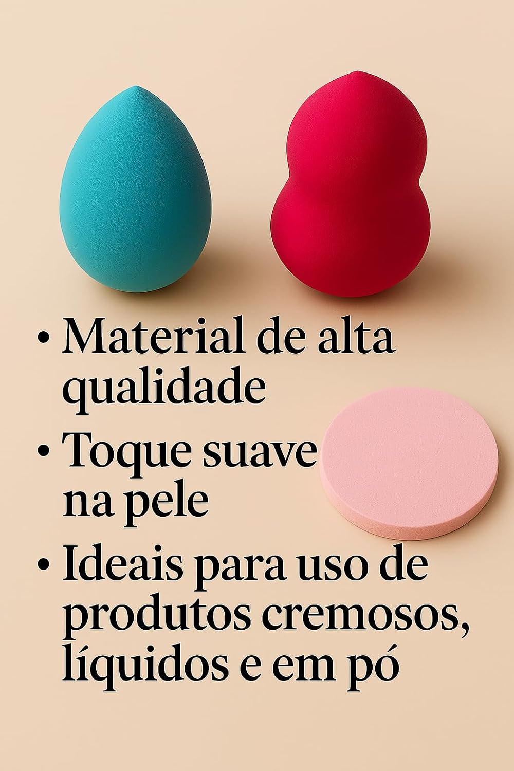 Kit 6 Esponjas de Maquiagem Formatos Variados Beauty Blender Coloridas