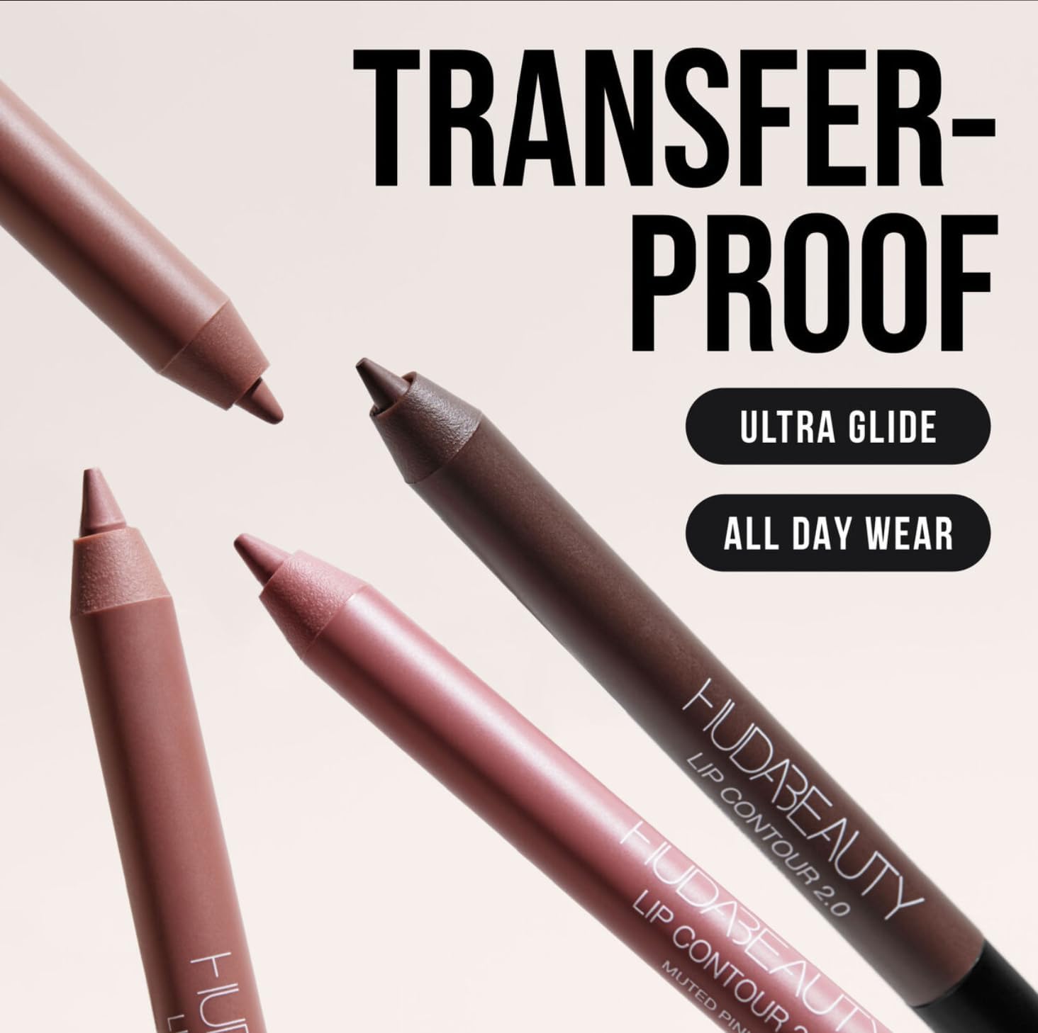 Huda Lip Contour Duo Rosa Blushed - 2 mini lápis labiais em rosa suave e marrom rosado - Imagem 2