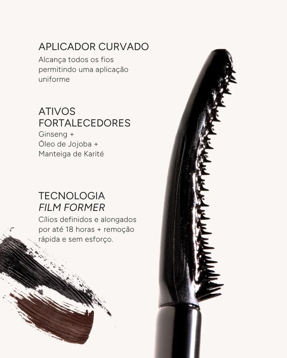 Máscara De Cílios Rímel Guava Tubing Alonga e Cuida Aplicador Curvado Sem Grumos Fácil Remoção Preto - Imagem 2