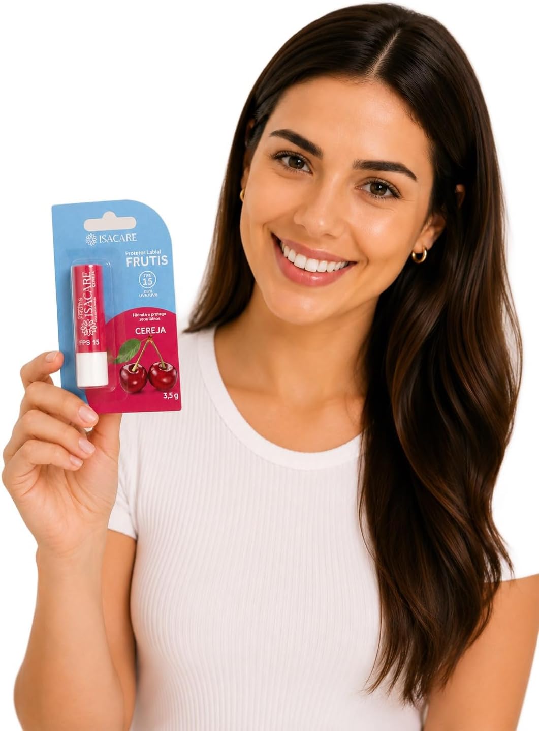 Isacare Protetor Labial Cereja Fps 15 Cor: Rosa