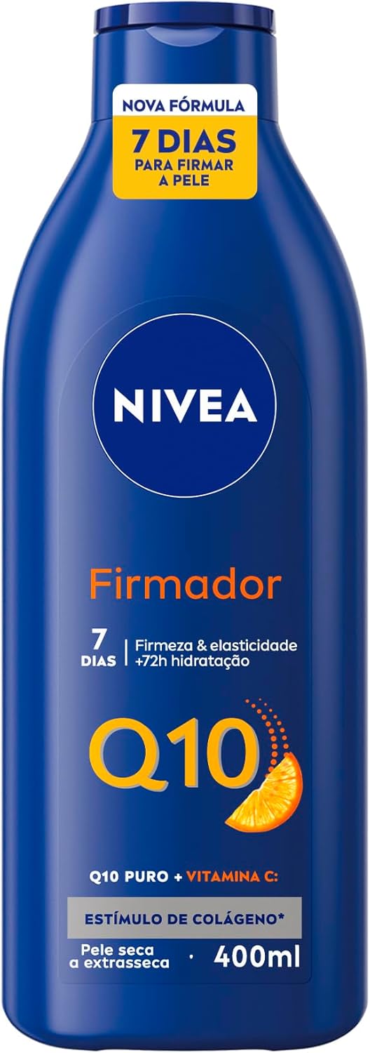 NIVEA Loção Hidratante Firmador Q10 + Vitamina C 400ml, Hidratação Intensa 48h, Pele Firme e Elasticidade, Corporal, Pele Seca e Extrasseca